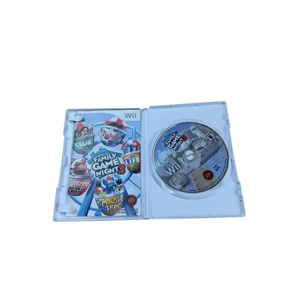 Hasbro Family Game Night3 Nintendo Wii Complete Tested Working Clue Life Yahtzee